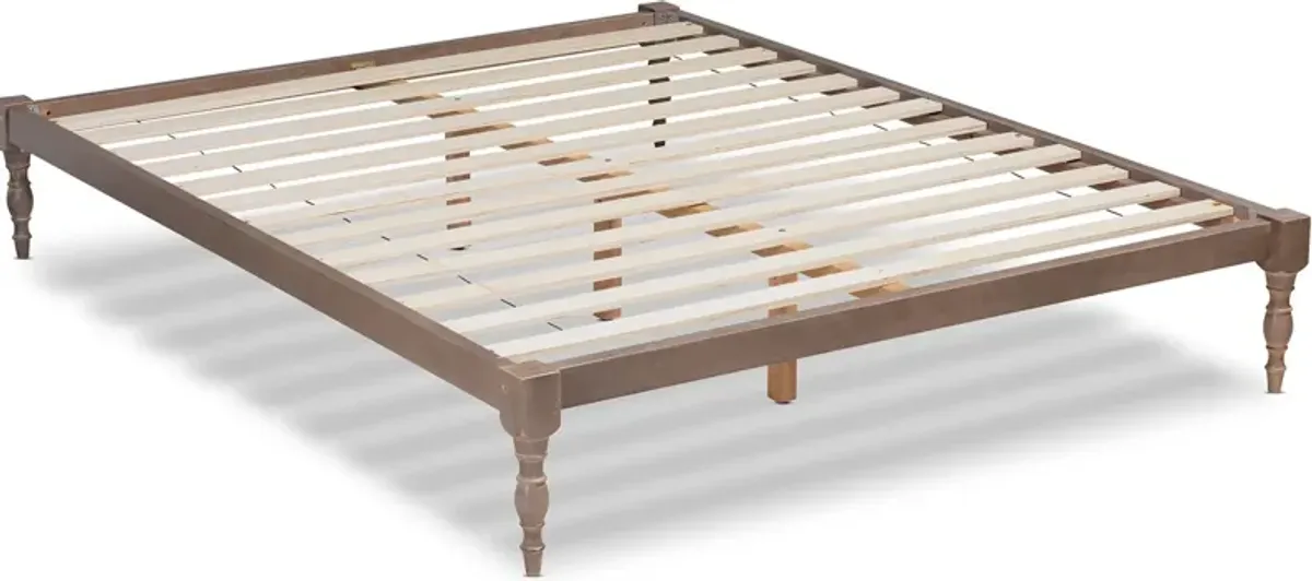 Piera Full Platform Bed Frame - Antique Oak