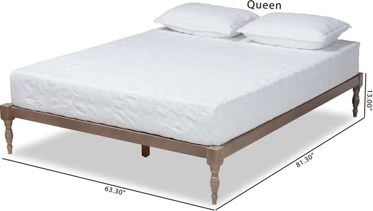 Piera Queen Platform Bed Frame - Antique Oak