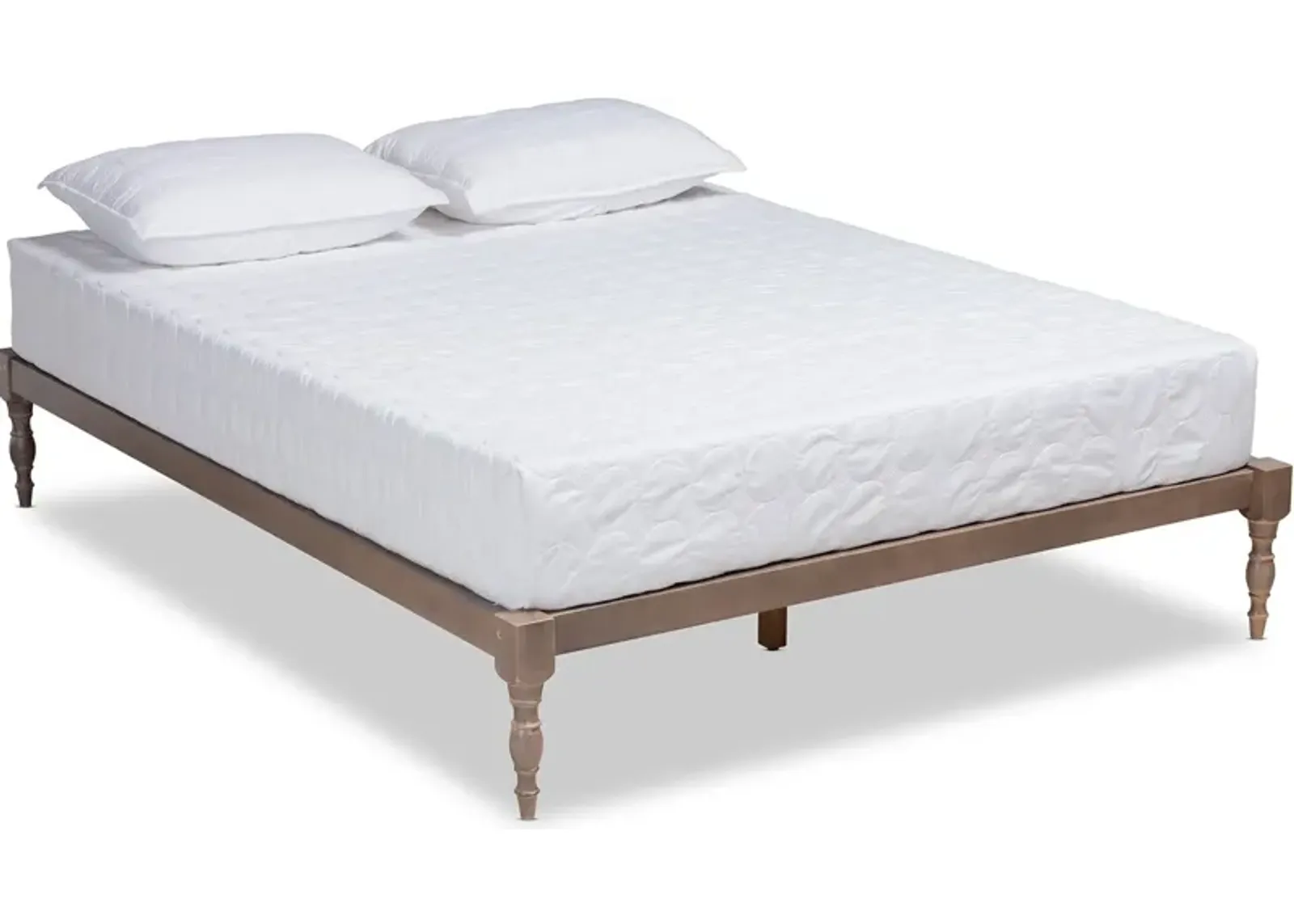 Piera Queen Platform Bed Frame - Antique Oak