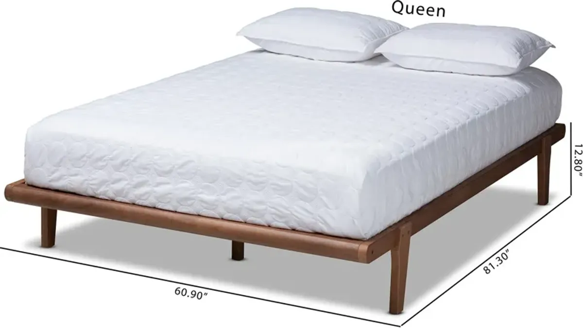 Laurenne Queen Platform Bed Frame - Ash Walnut