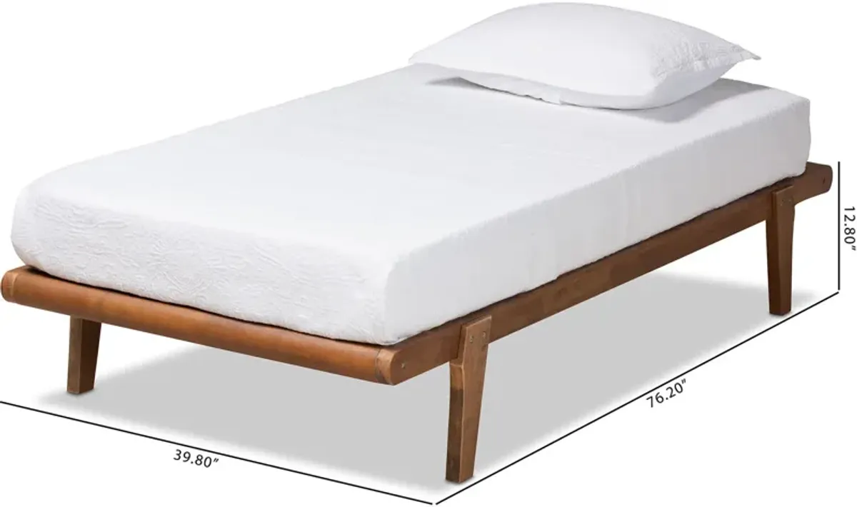 Laurenne Twin Platform Bed Frame - Ash Walnut