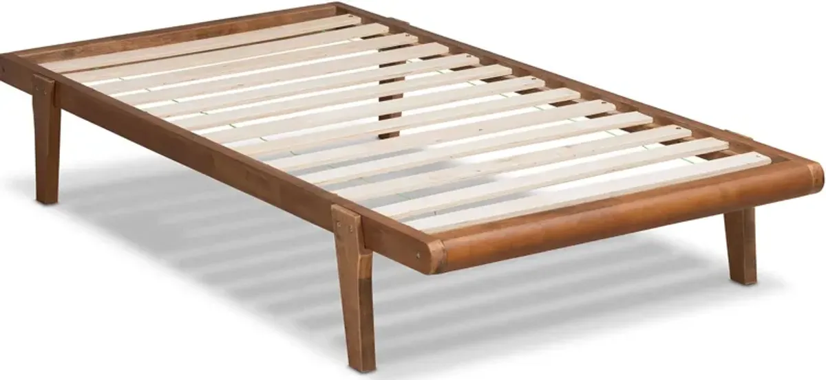 Laurenne Twin Platform Bed Frame - Ash Walnut