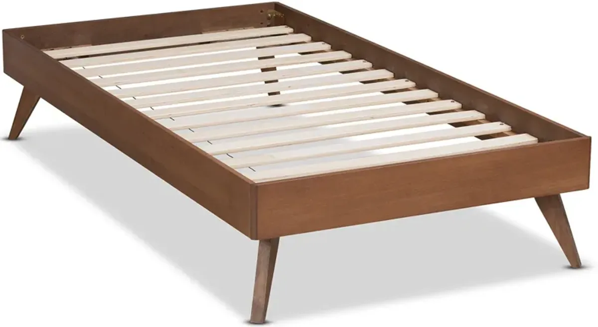 Vega Twin Platform Bed Frame - Ash Walnut