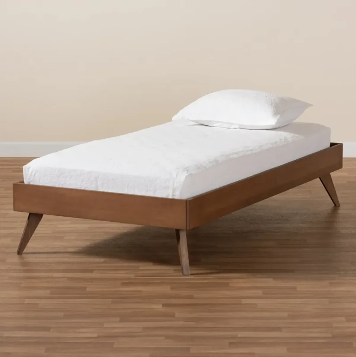 Vega Twin Platform Bed Frame - Ash Walnut