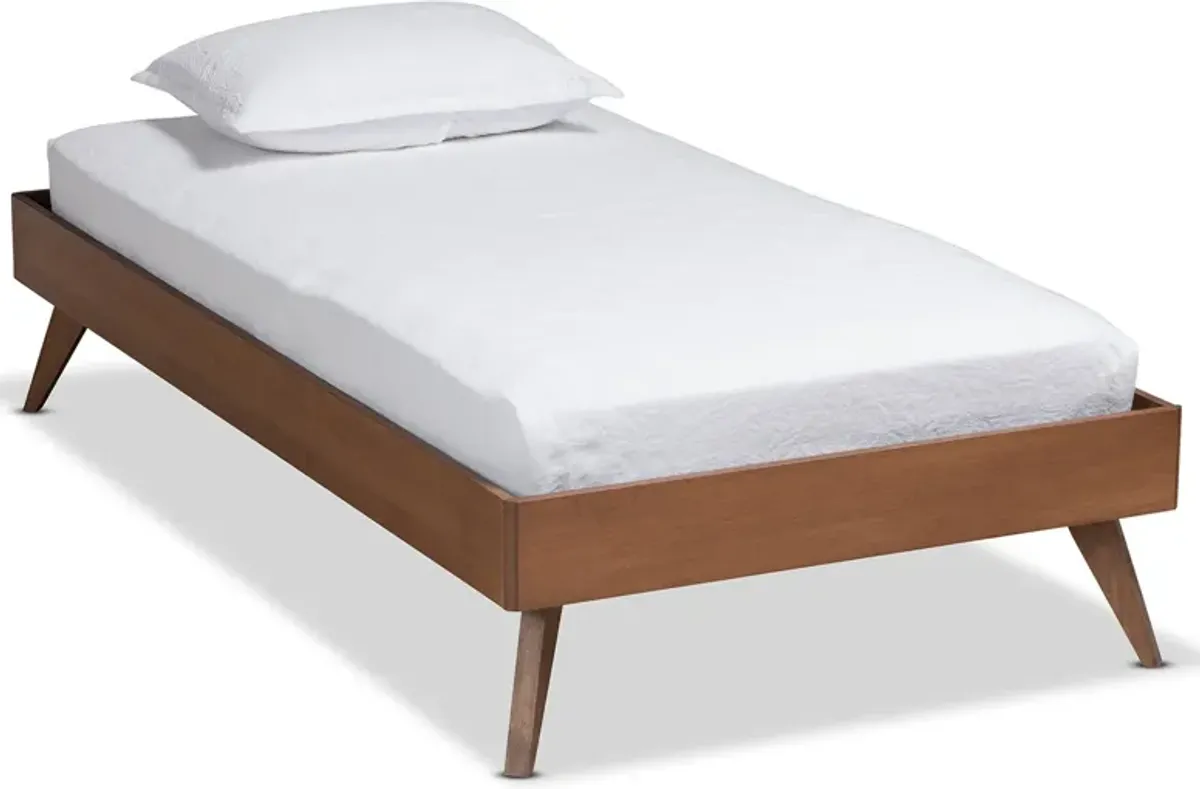 Vega Twin Platform Bed Frame - Ash Walnut