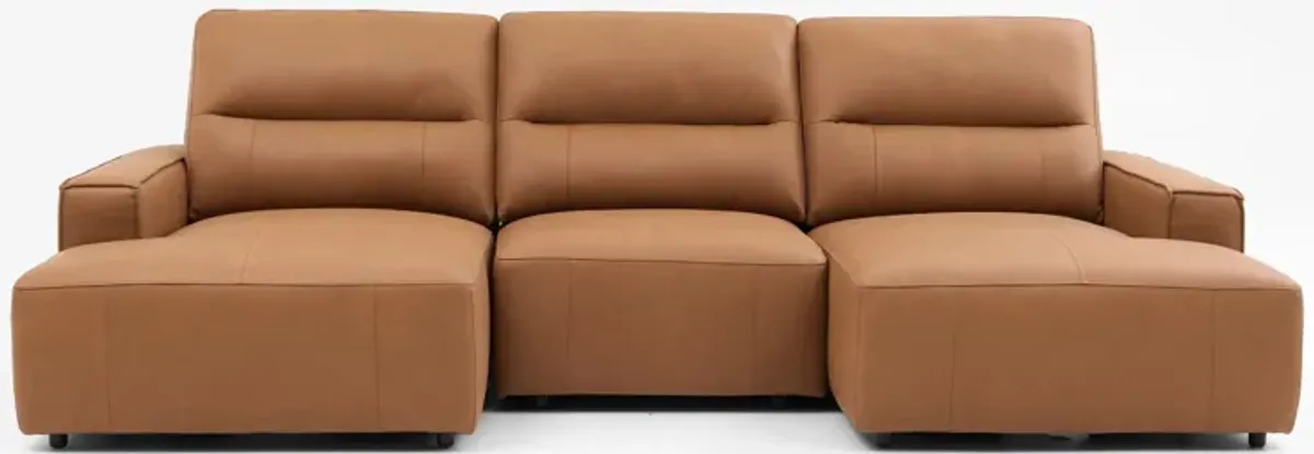 Morena 3-Piece Extendable Sectional with Dual Chaise - Tan