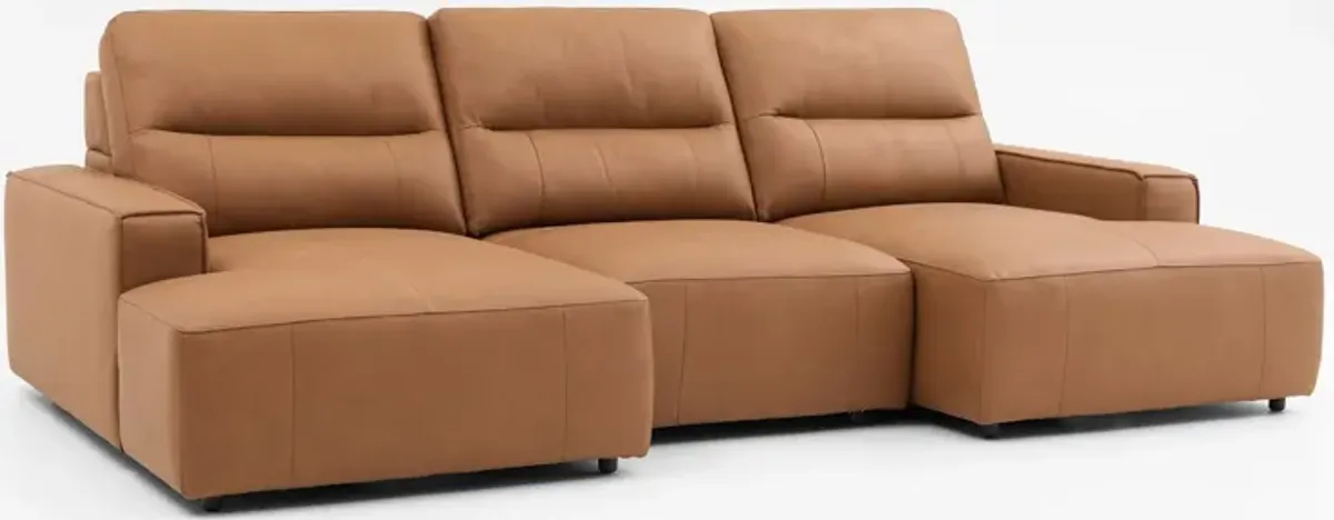 Morena 3-Piece Extendable Sectional with Dual Chaise - Tan