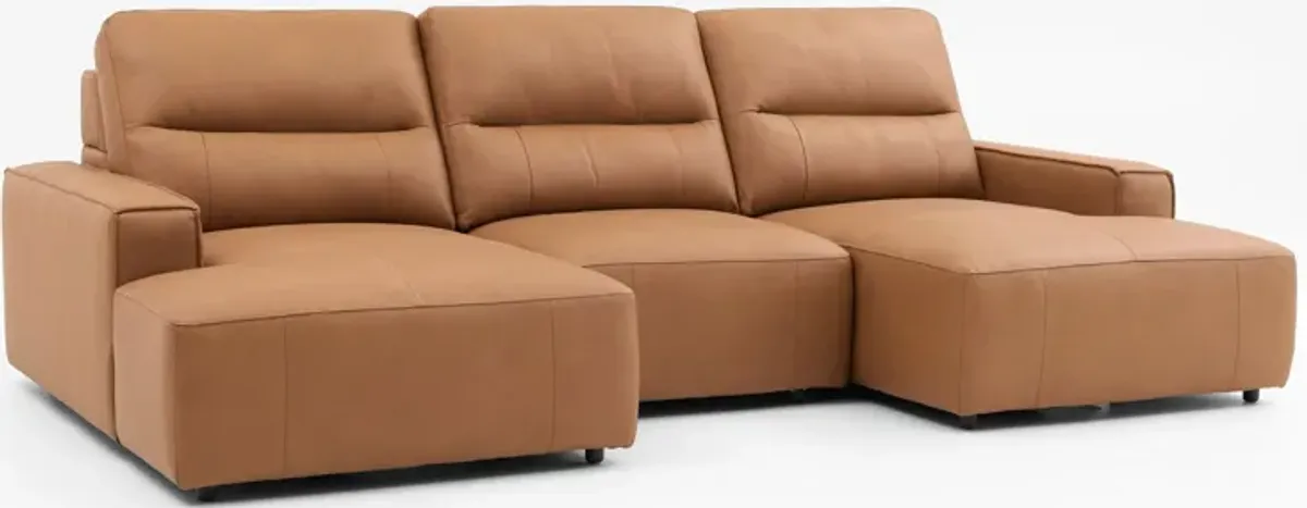 Morena 3-Piece Extendable Sectional with Dual Chaise - Tan