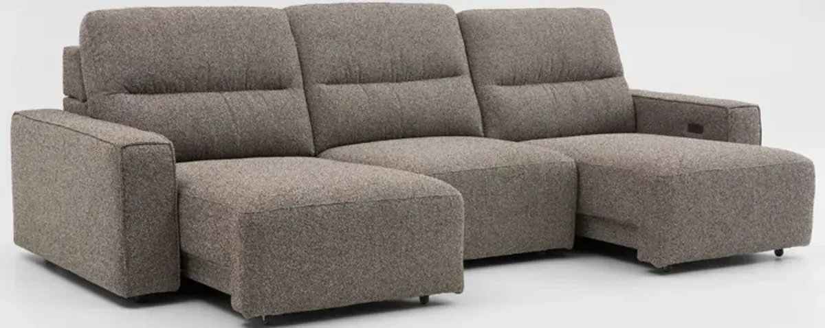 Morena 3-Piece Extendable Sofa - Brown