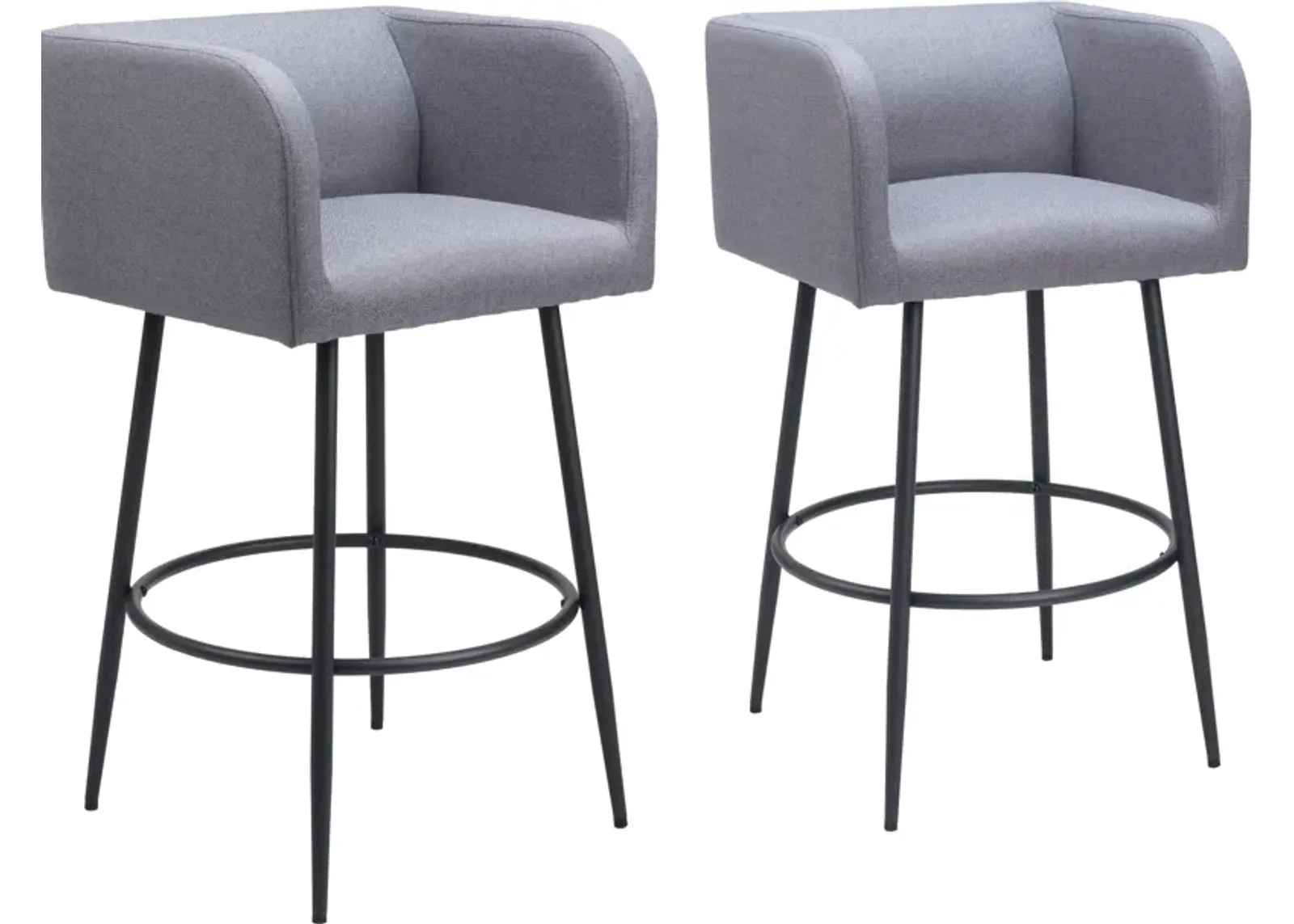 Keppel Set of 2 Bar Stools - Gray