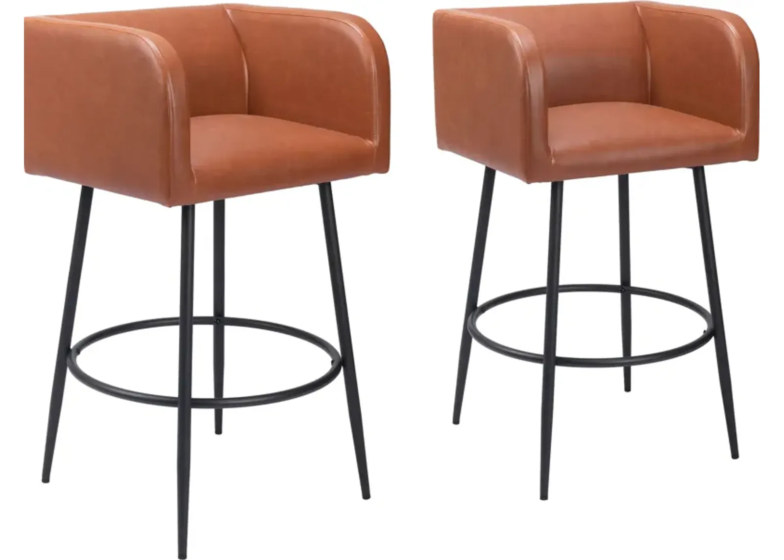 Keppel Set of 2 Bar Stools - Brown