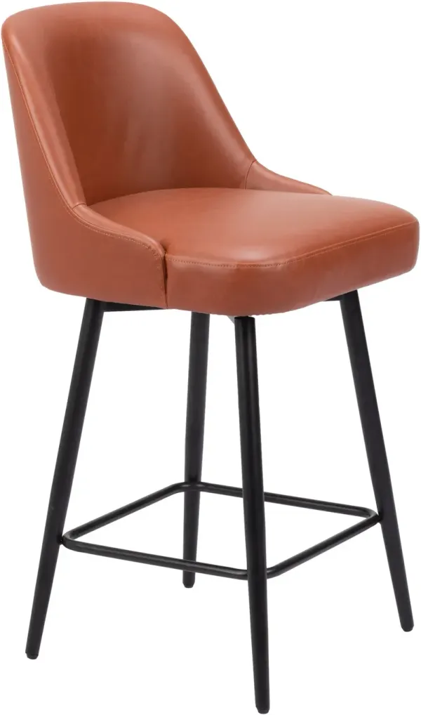 Siara Swivel Counter-Height Stool - Brown