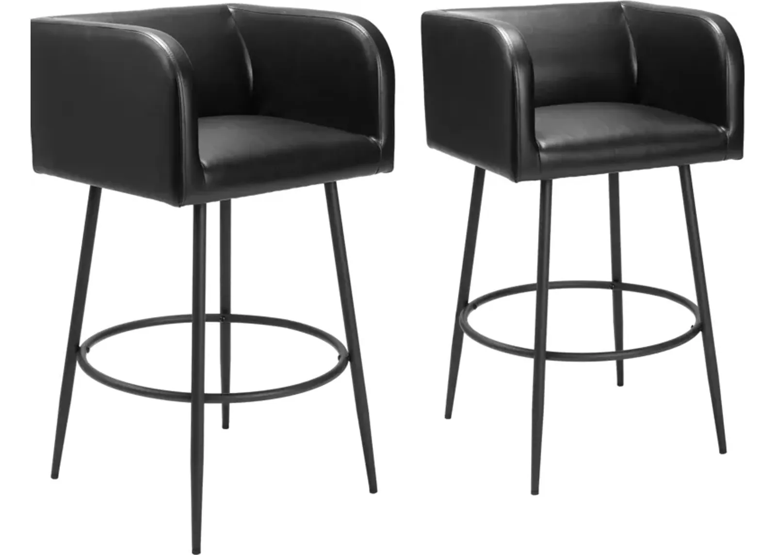 Keppel Set of 2 Bar Stools - Black