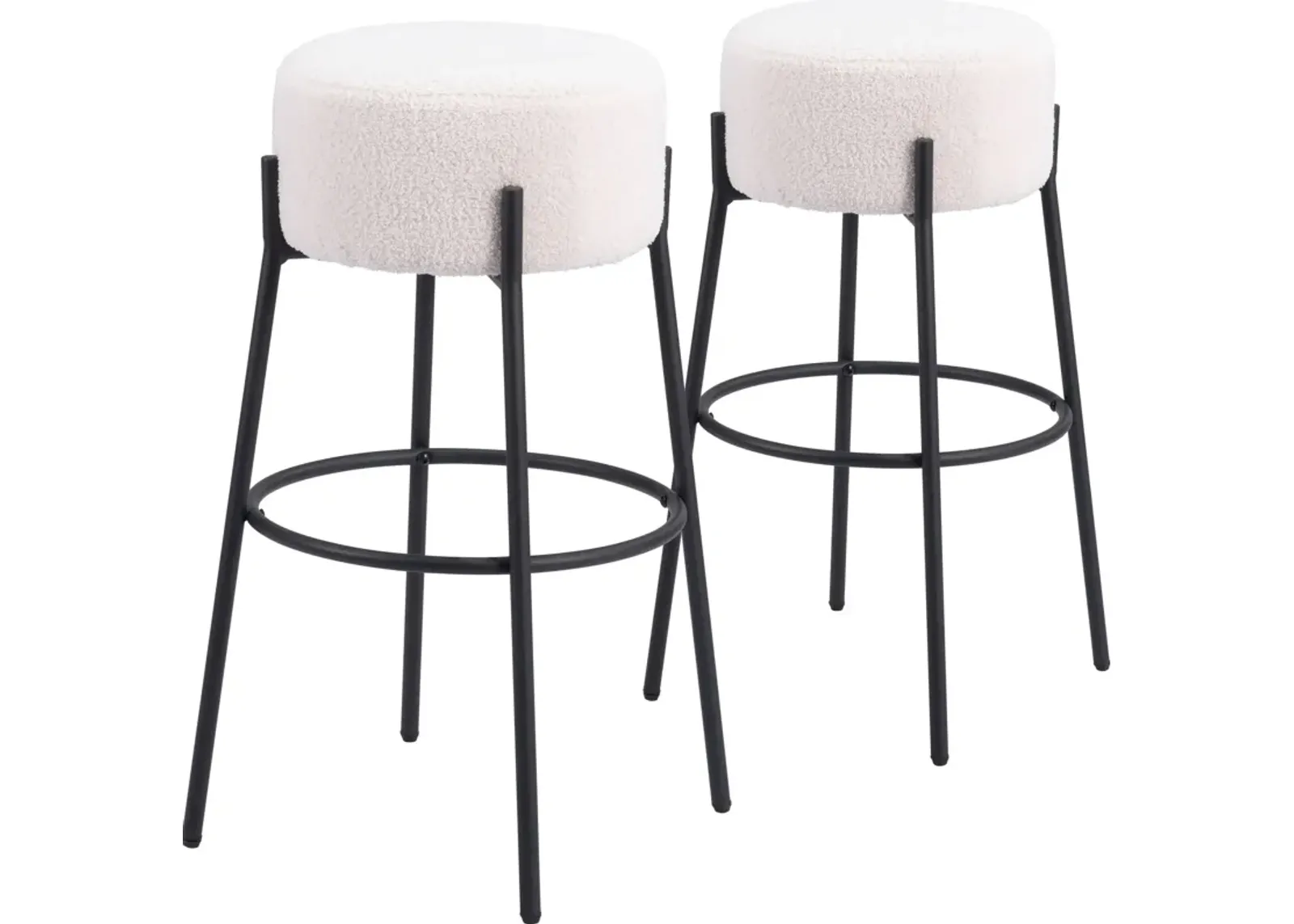 Luanda Set of 2 Bar Stools - Ivory