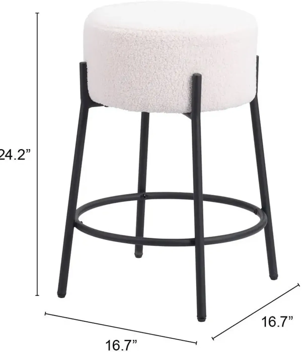 Luanda Set of 2 Counter-Height Stools - Ivory