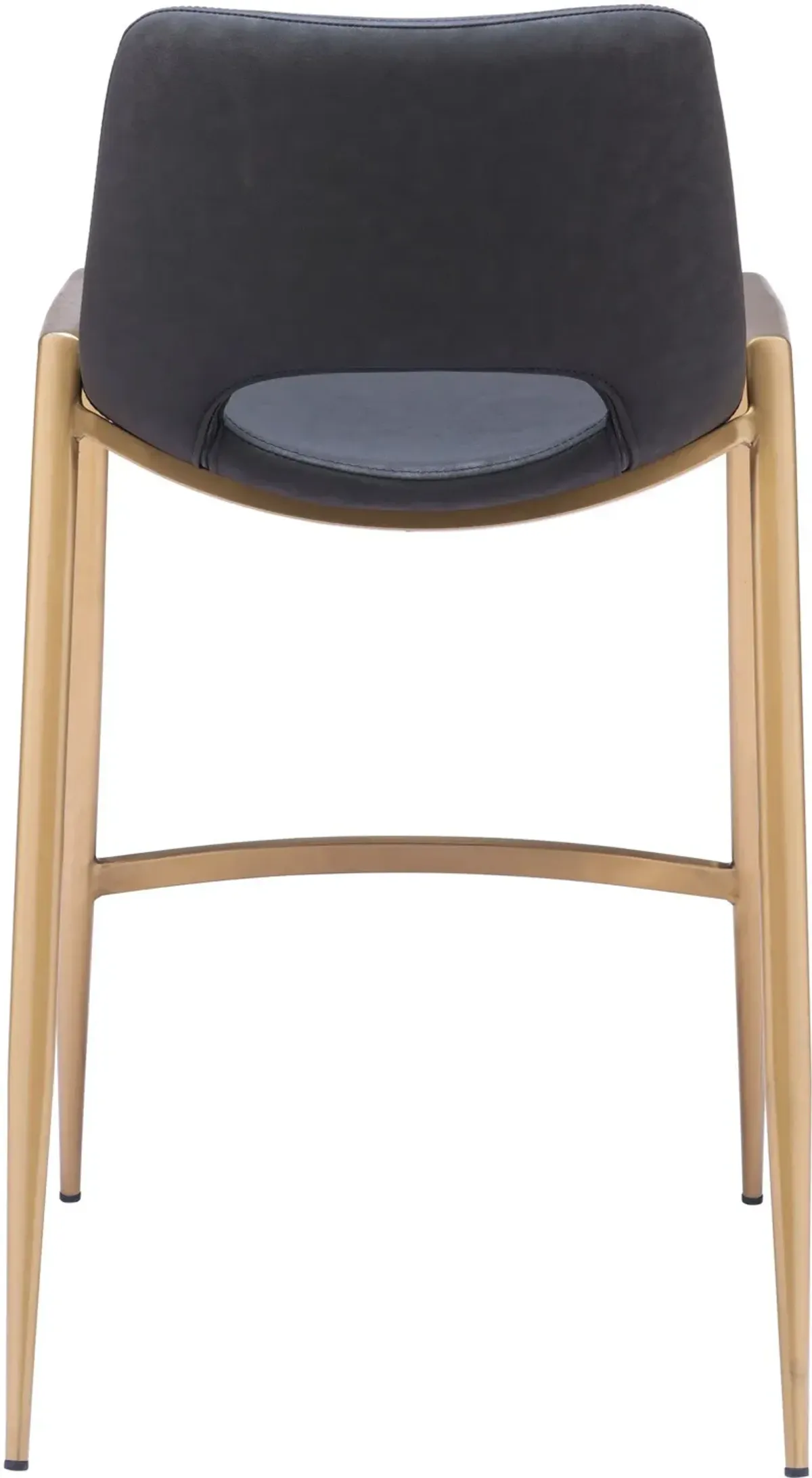 Emerson Set of 2 Counter-Height Stools - Black/Gold