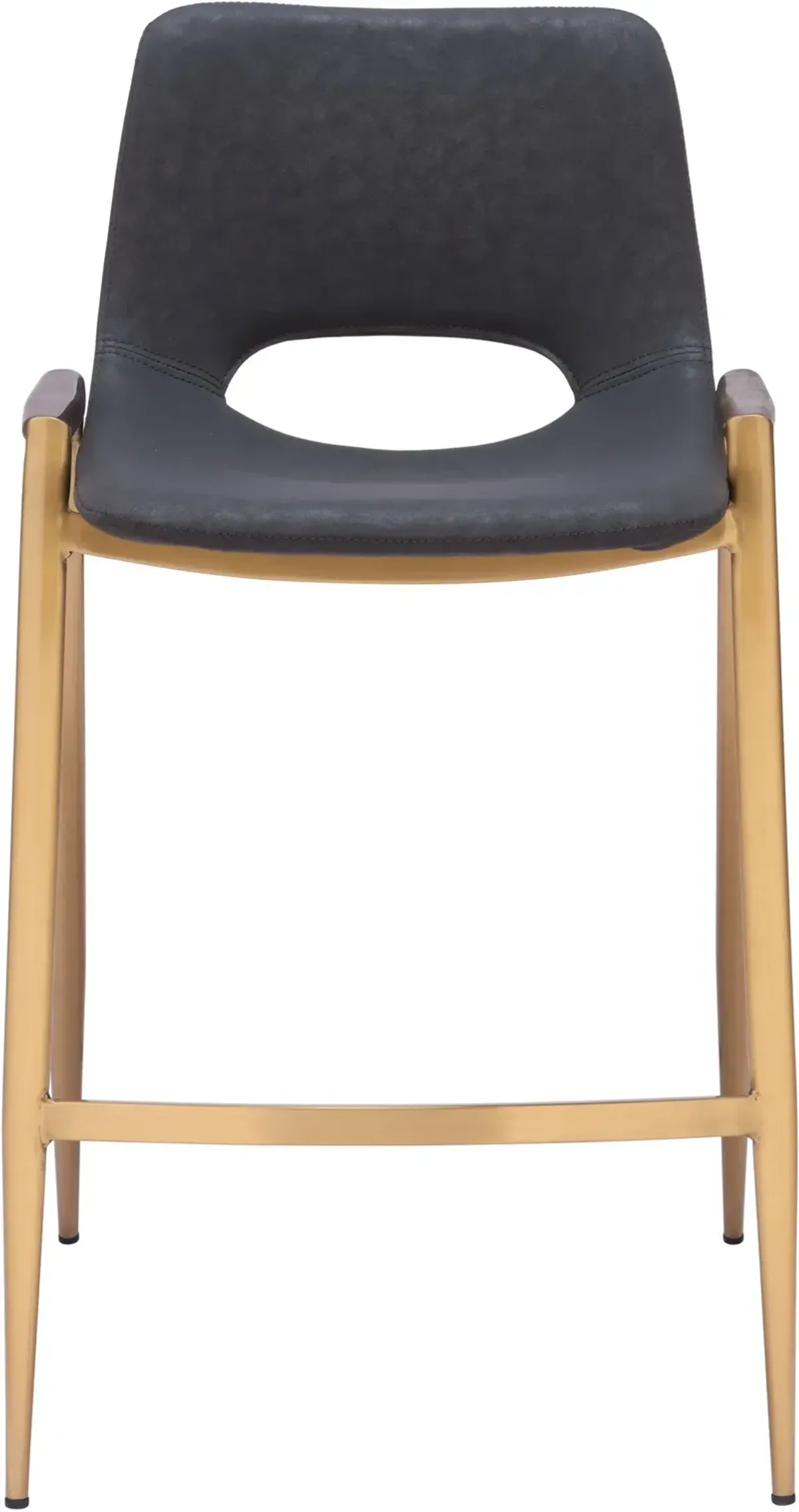 Emerson Set of 2 Counter-Height Stools - Black/Gold