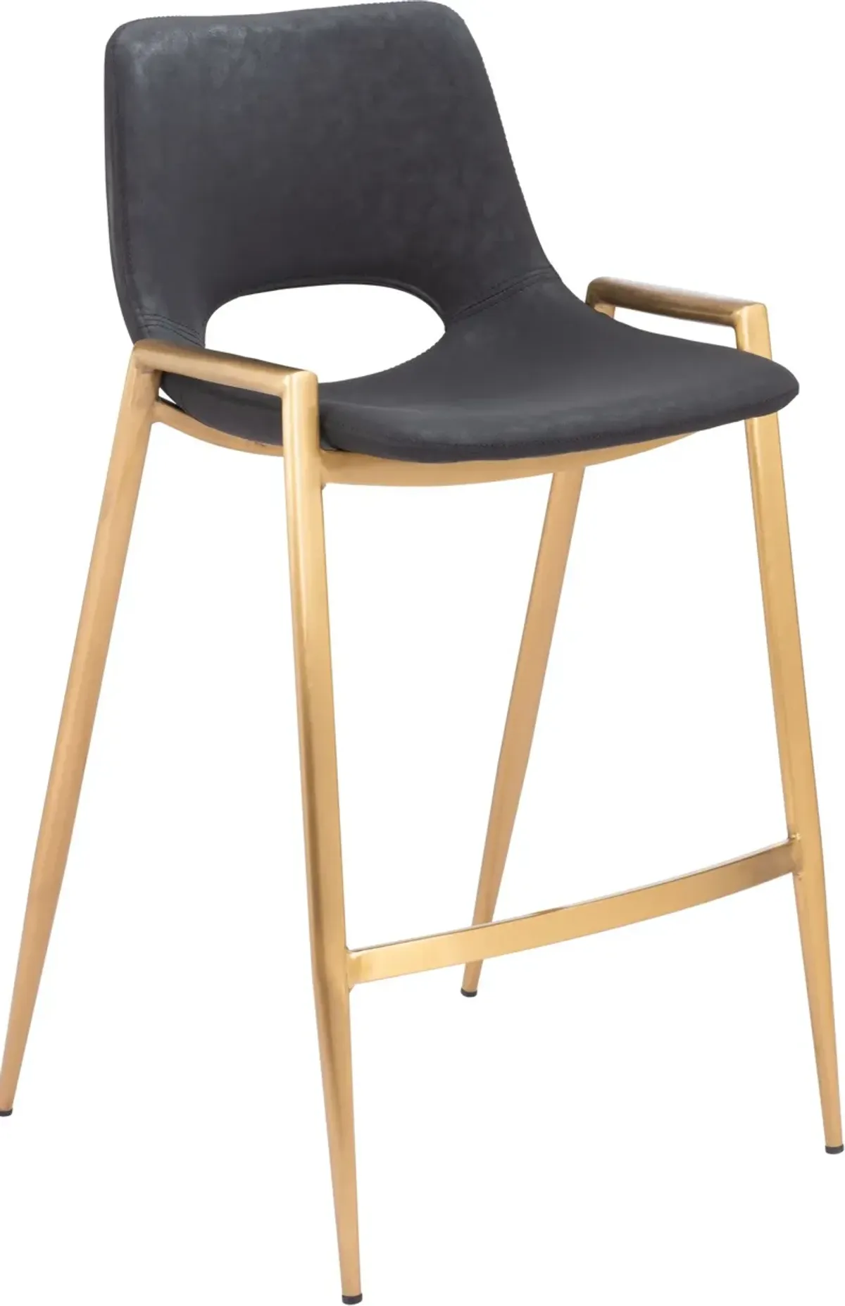 Emerson Set of 2 Counter-Height Stools - Black/Gold