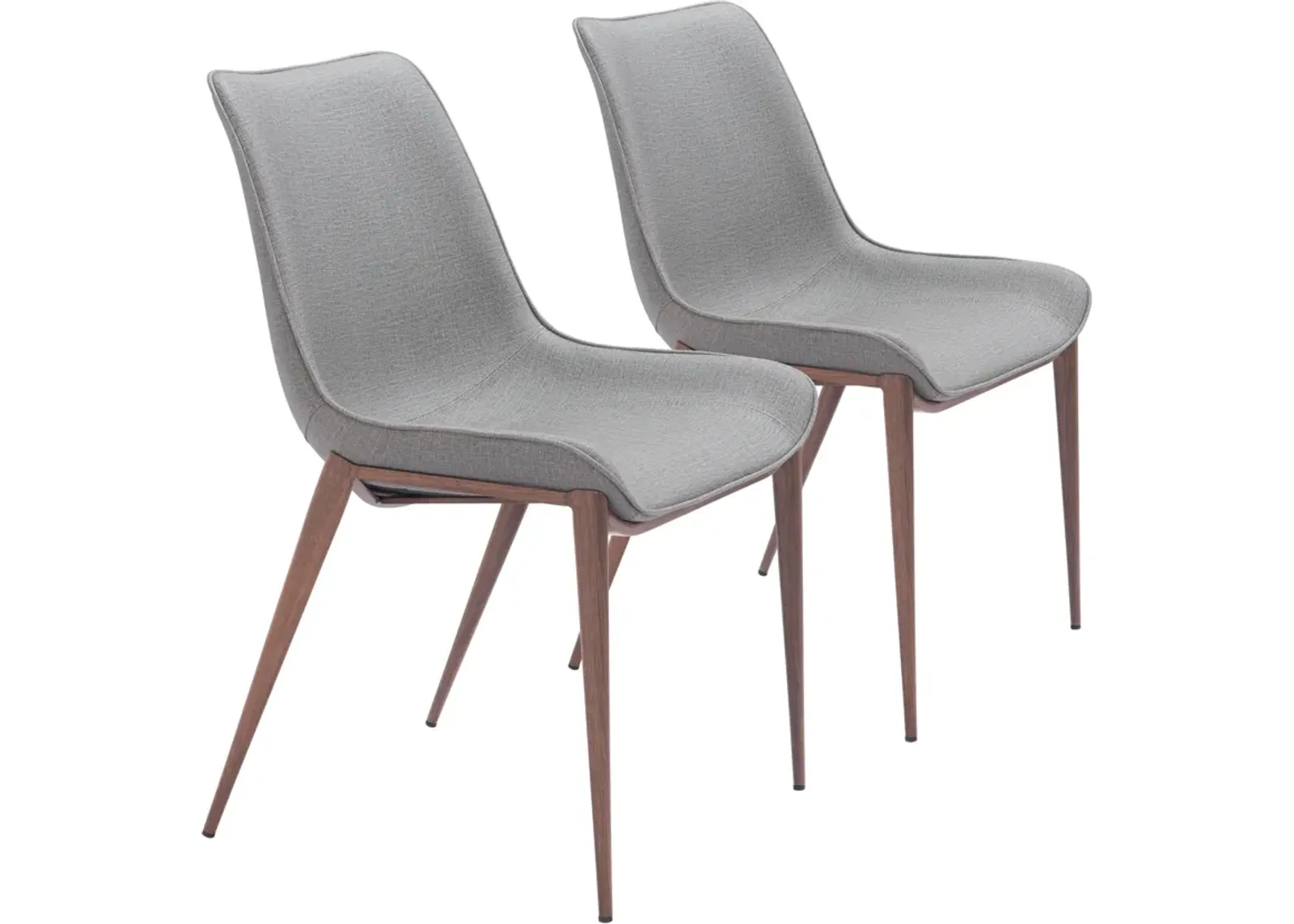 Millie Set of 2 Dining Chairs - Gray/Walnut