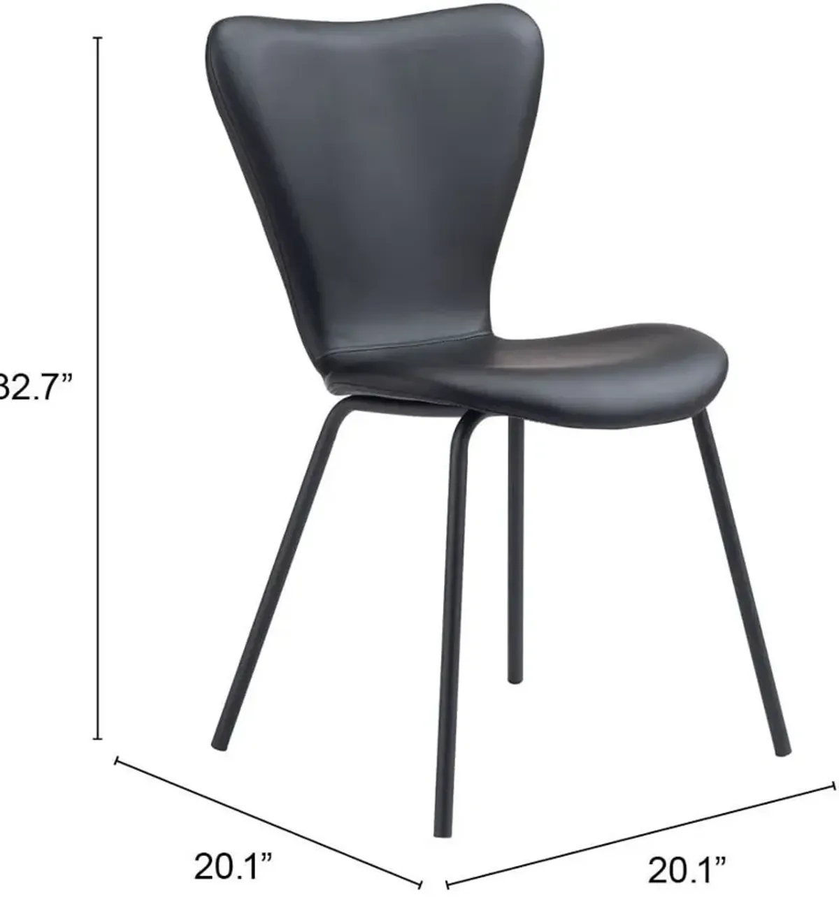 Linea Set of 2 Dining Chairs - Black