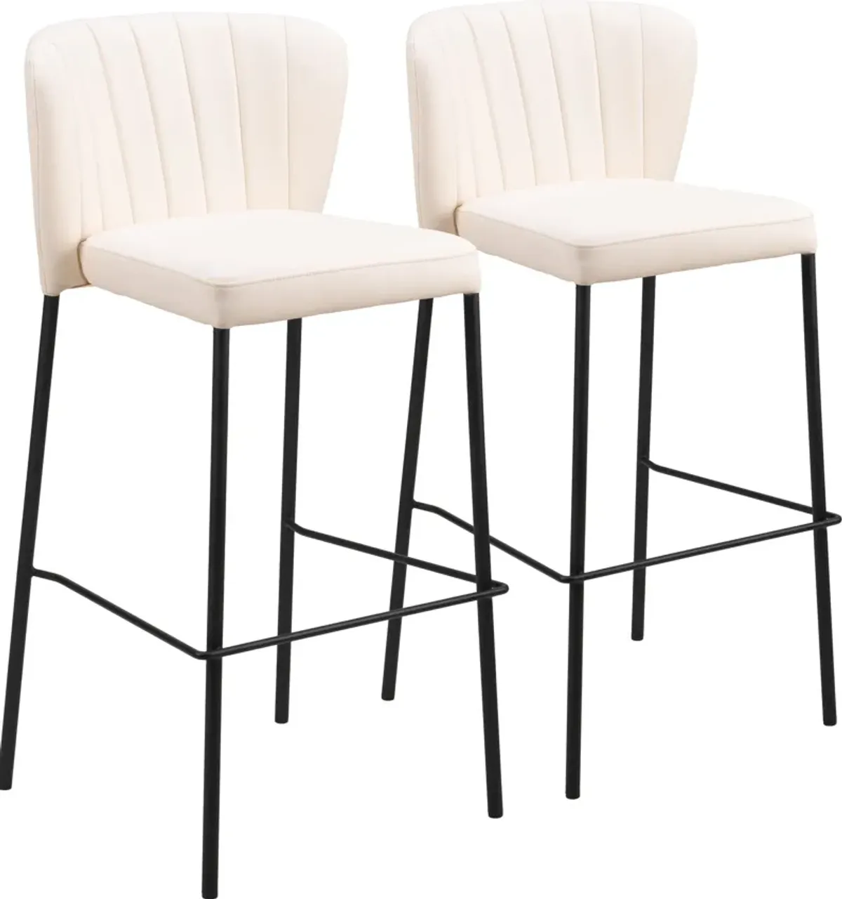 Newman Set of 2 Bar Stools - Cream