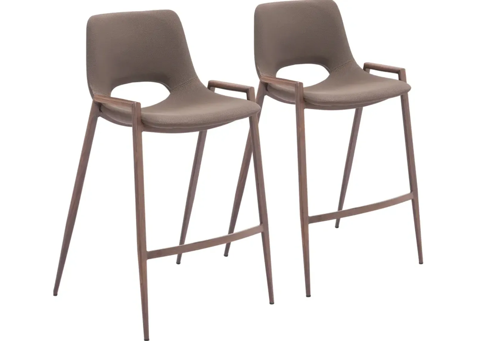 Emerson Set of 2 Counter-Height Stools - Brown