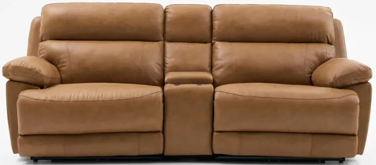 Gatlin Dual-Power Reclining Loveseat with Console - Tan