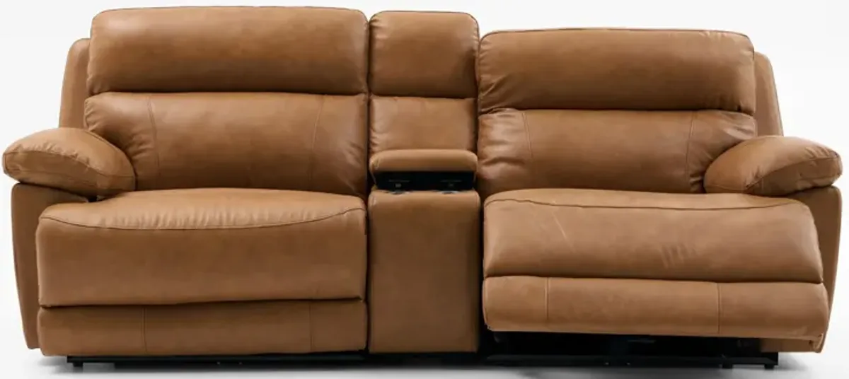 Gatlin Dual-Power Reclining Loveseat with Console - Tan