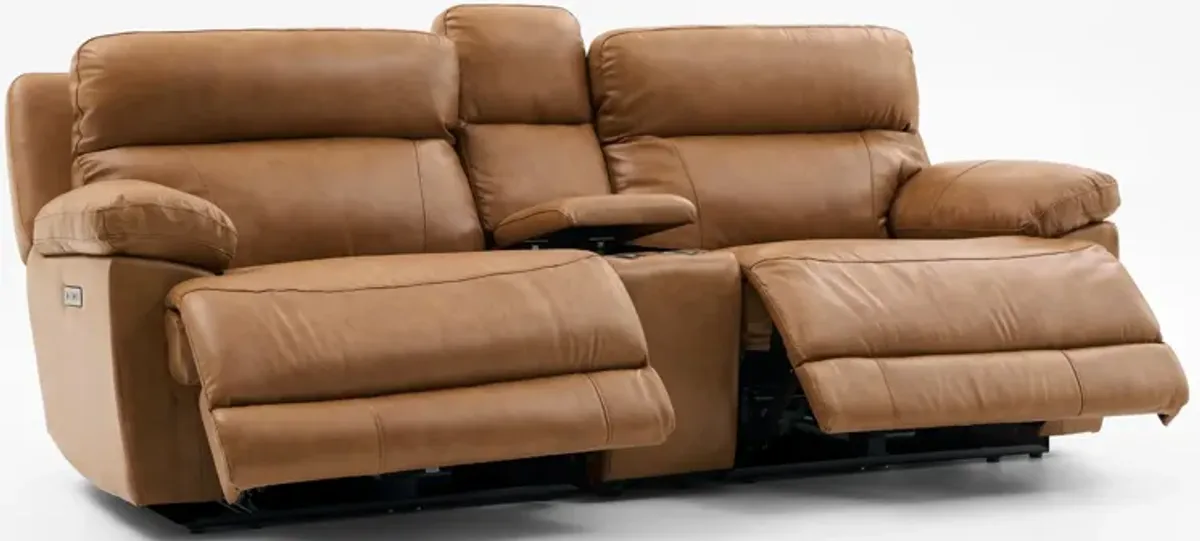 Gatlin Dual-Power Reclining Loveseat with Console - Tan