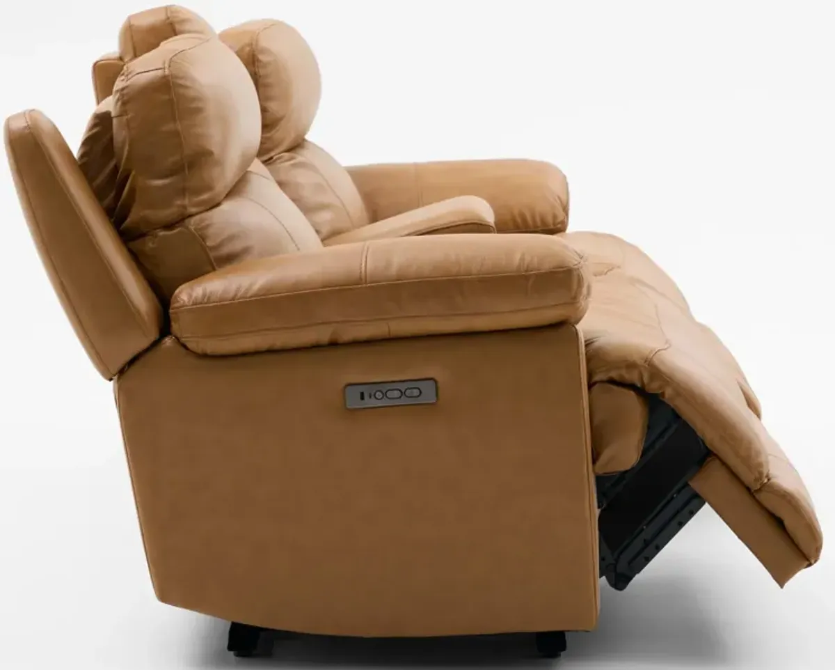 Gatlin Dual-Power Reclining Loveseat with Console - Tan