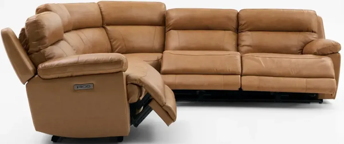 Gatlin 5-Piece Dual-Power Reclining Sectional - Tan