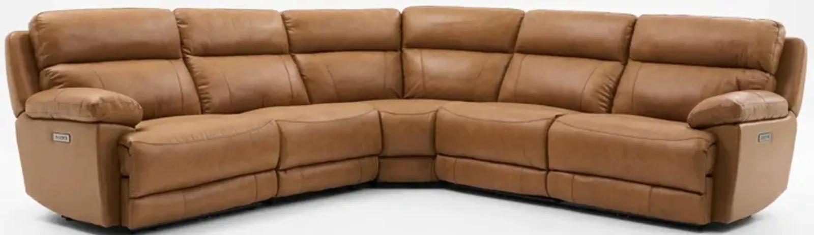 Gatlin 5-Piece Dual-Power Reclining Sectional - Tan