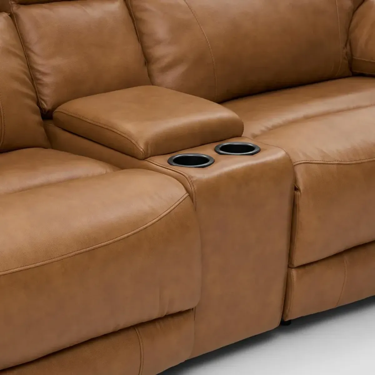 Gatlin 6-Piece Dual-Power Reclining Sectional with Console - Tan