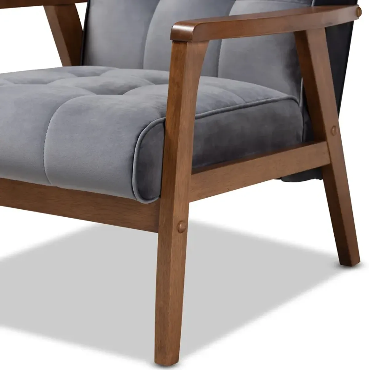 Belinda Accent Chair - Grey/Walnut