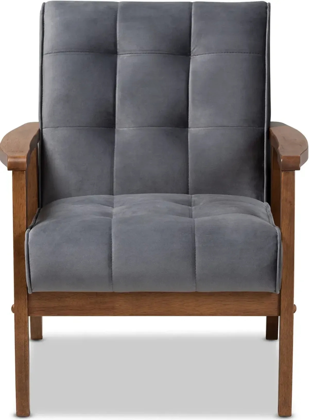 Belinda Accent Chair - Grey/Walnut