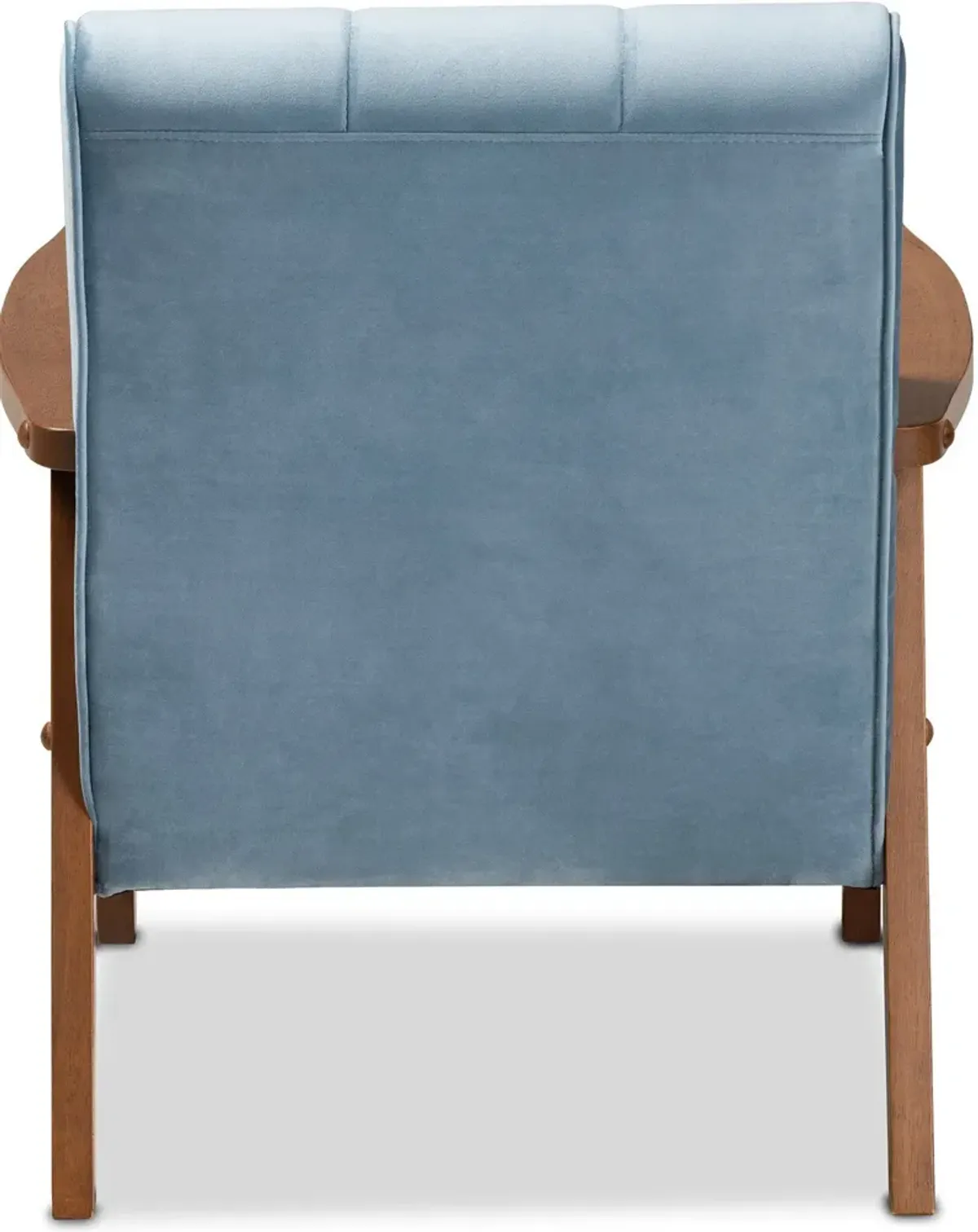 Belinda Accent Chair - Light Blue/Walnut