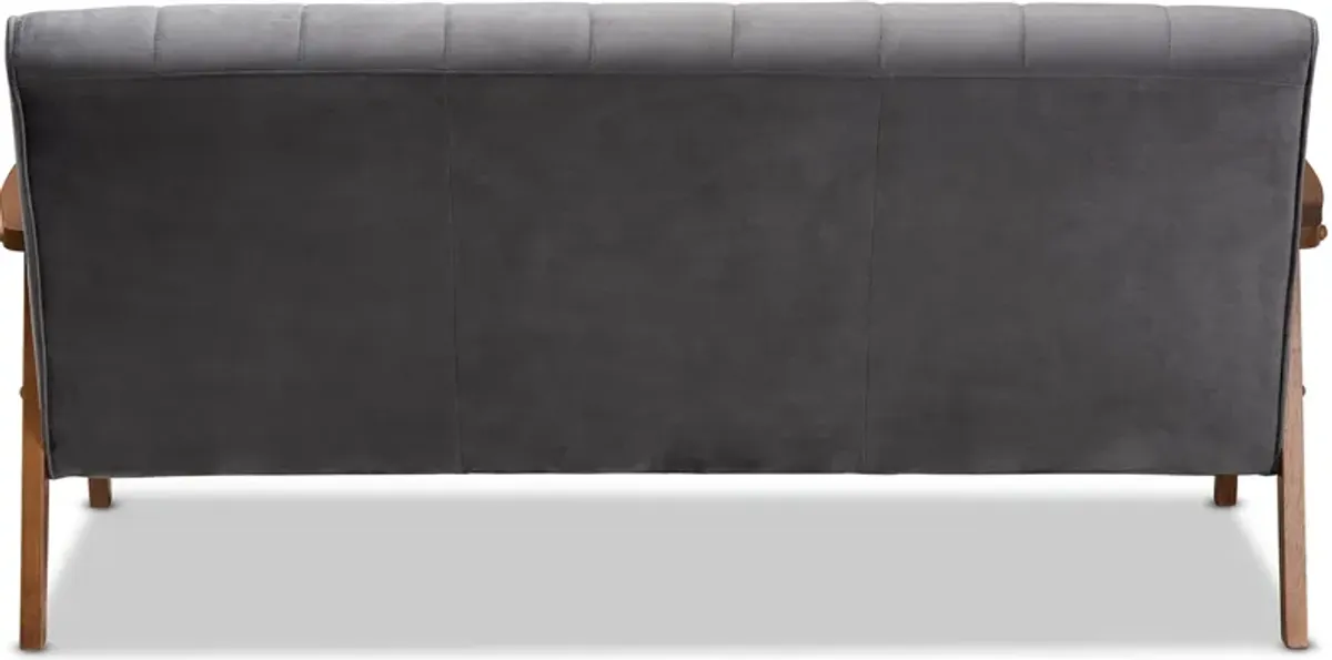 Belinda Sofa - Grey/Walnut