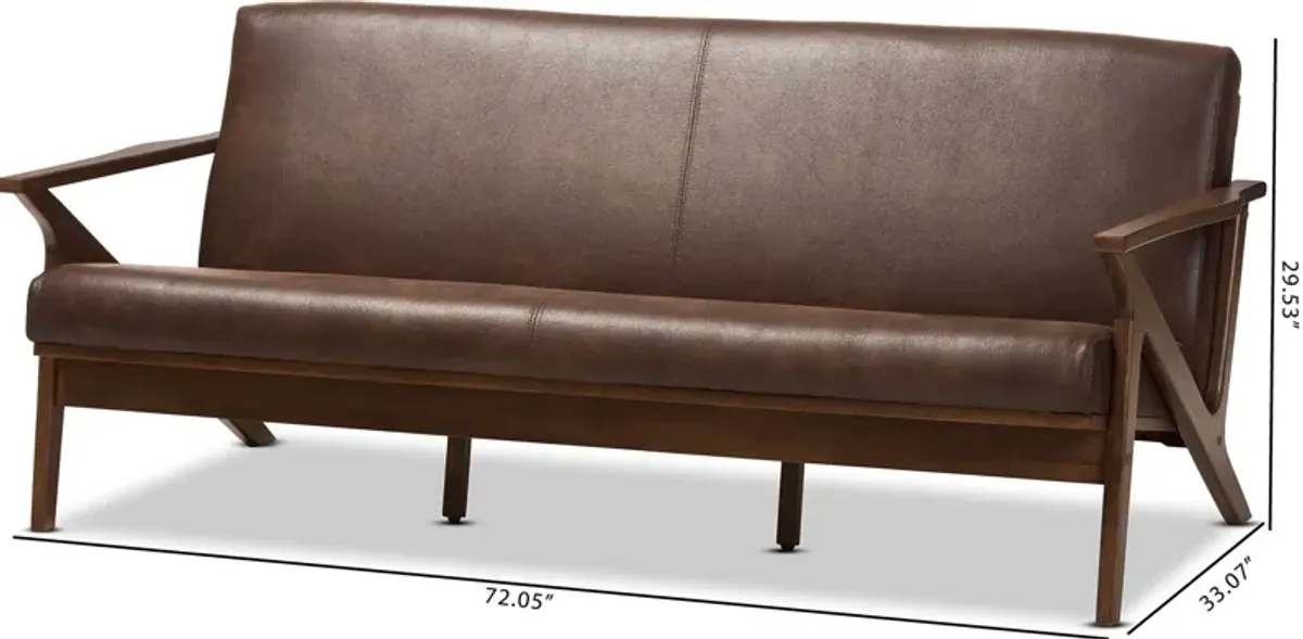 Andrea Sofa - Dark Brown/Walnut Brown