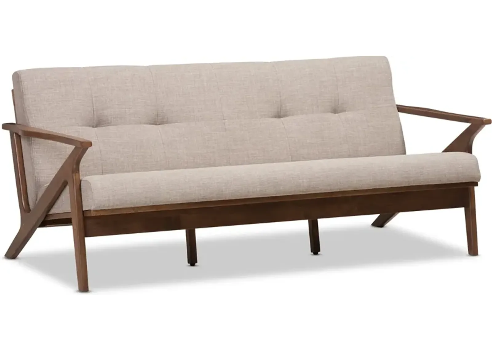 Andrea Sofa - Light Grey/Walnut Brown