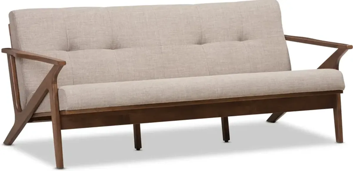 Andrea Sofa - Light Grey/Walnut Brown