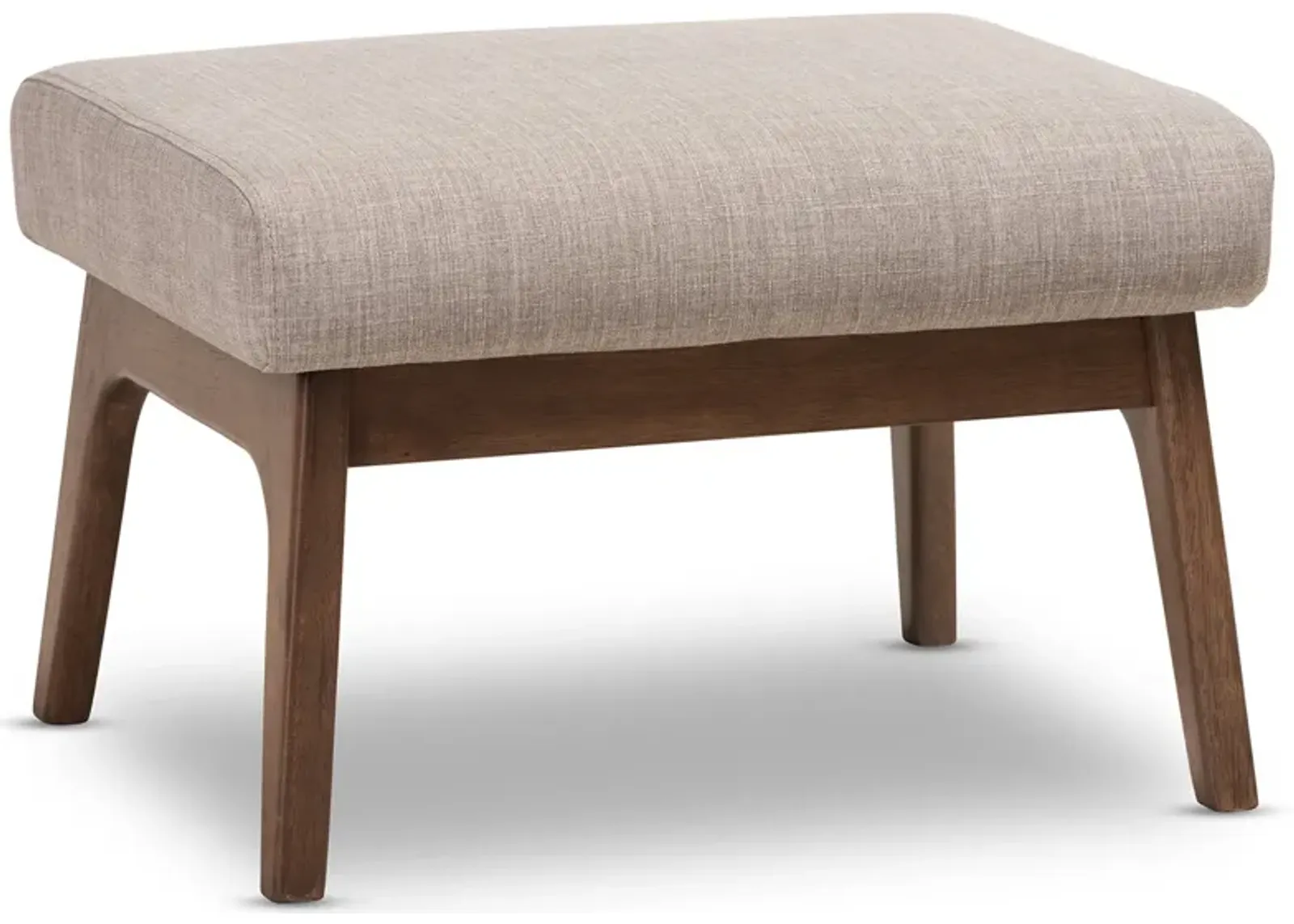 Andrea Ottoman - Light Grey/Walnut Brown