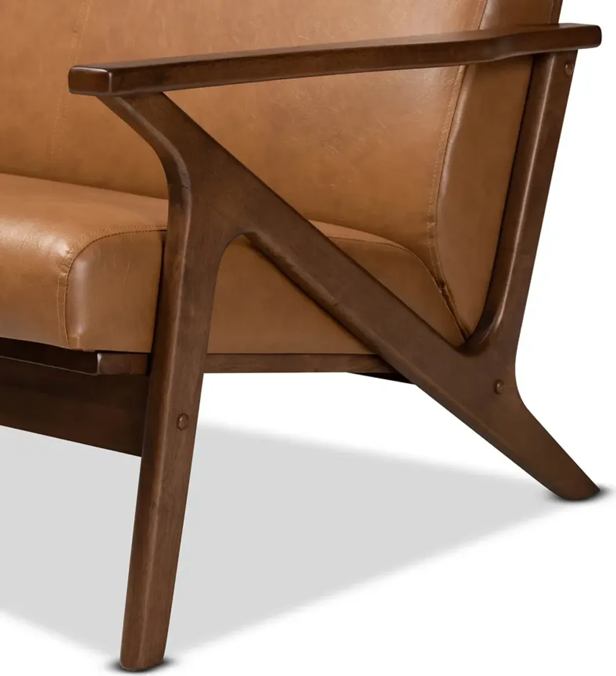 Andrea Loveseat - Tan/Walnut Brown