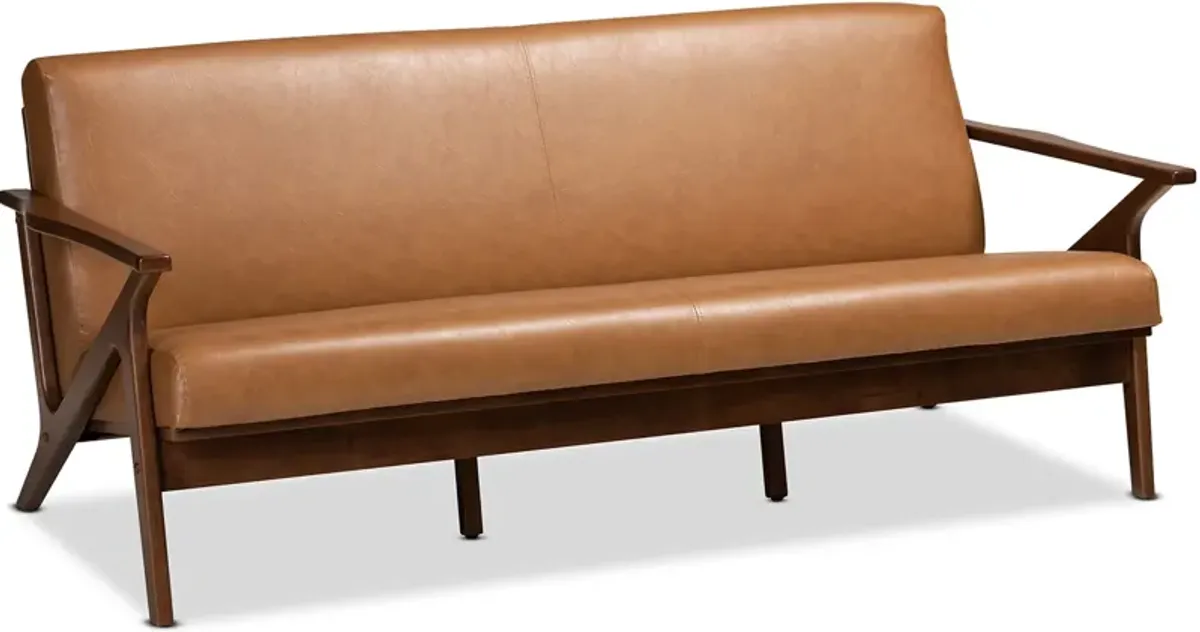 Andrea Sofa - Tan/Walnut Brown