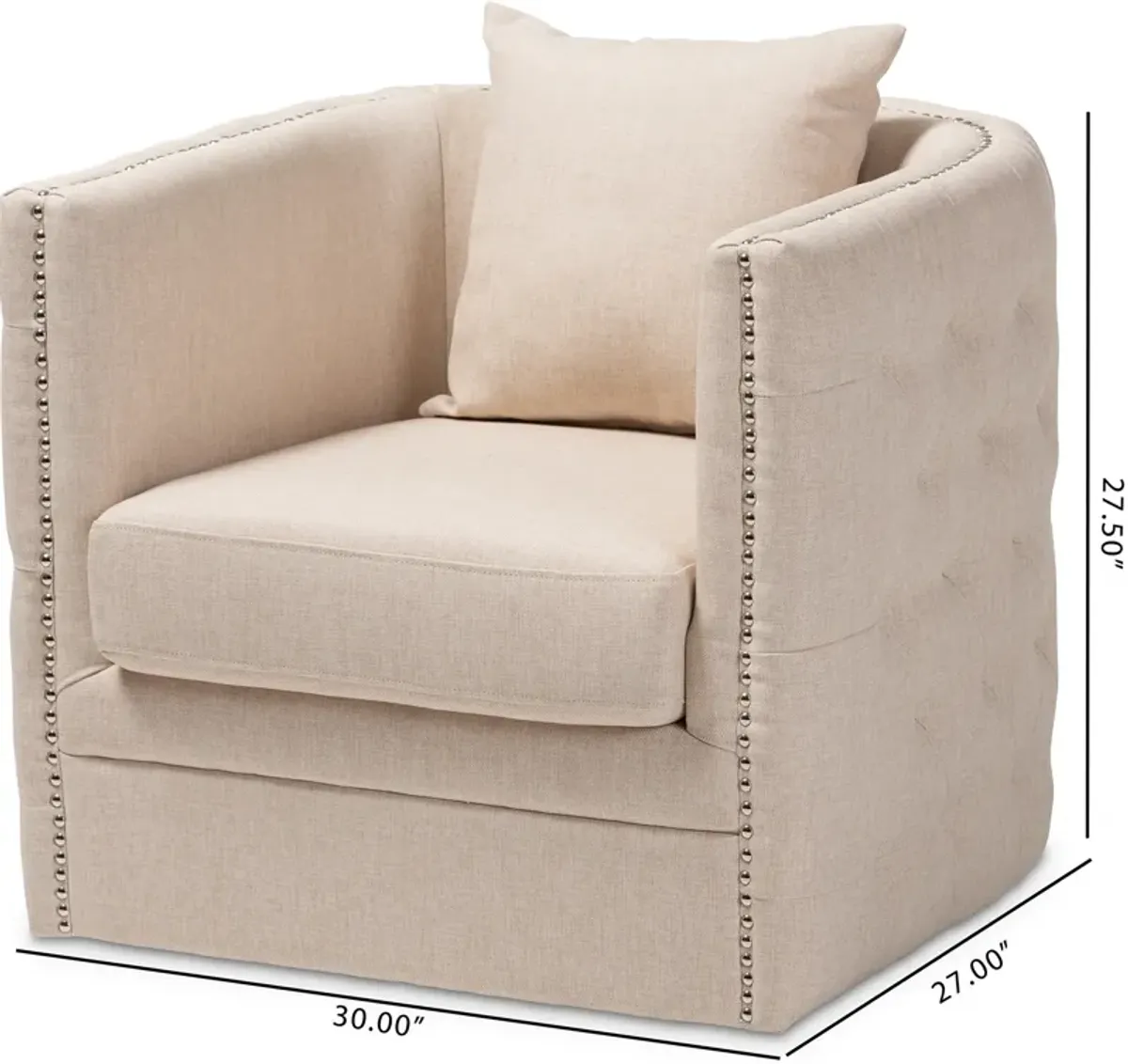 Matthias Swivel Accent Chair - Beige