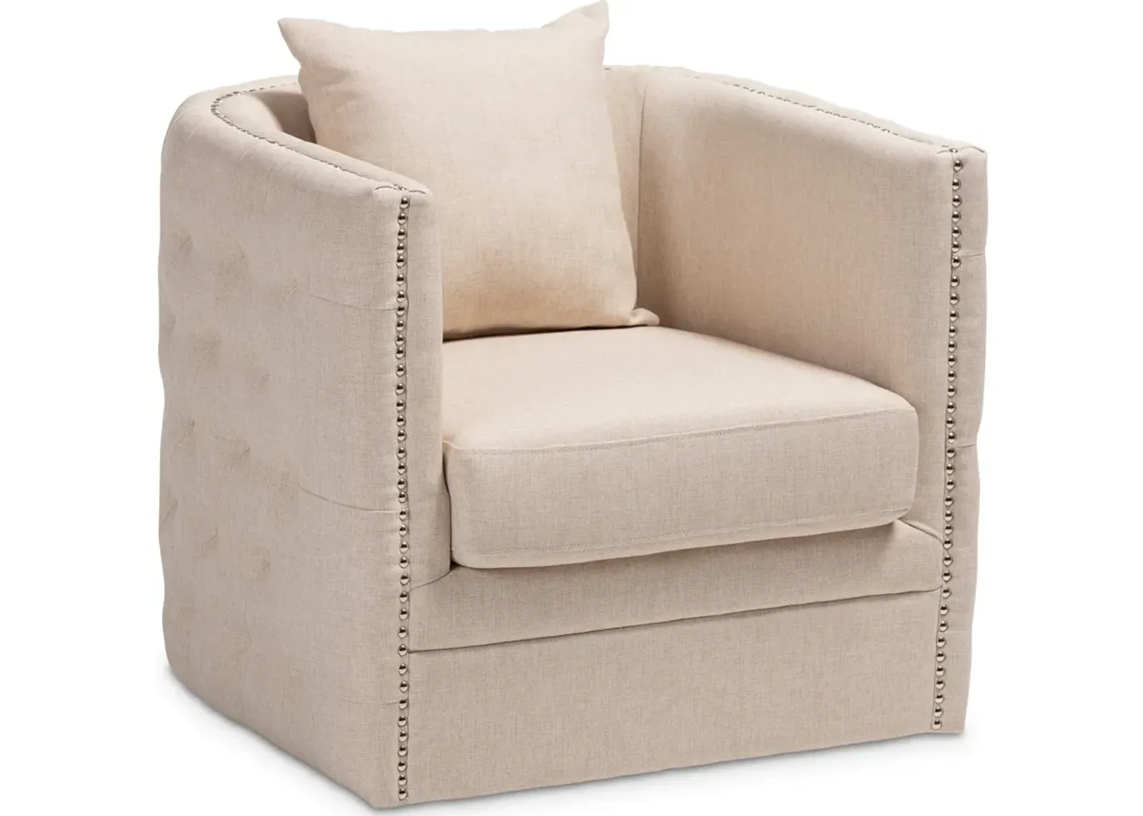 Matthias Swivel Accent Chair - Beige