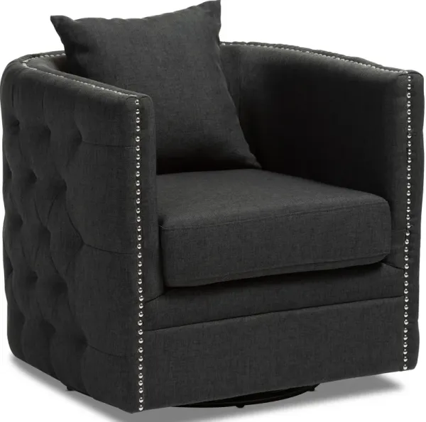Matthias Swivel Accent Chair - Gray