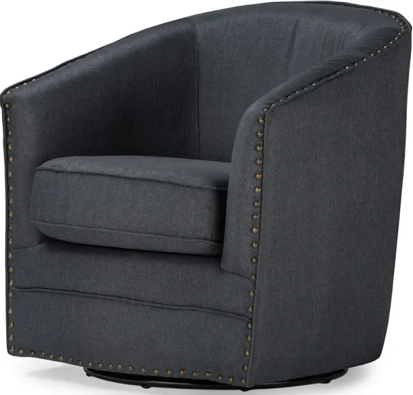 Maximilian Swivel Accent Chair - Gray