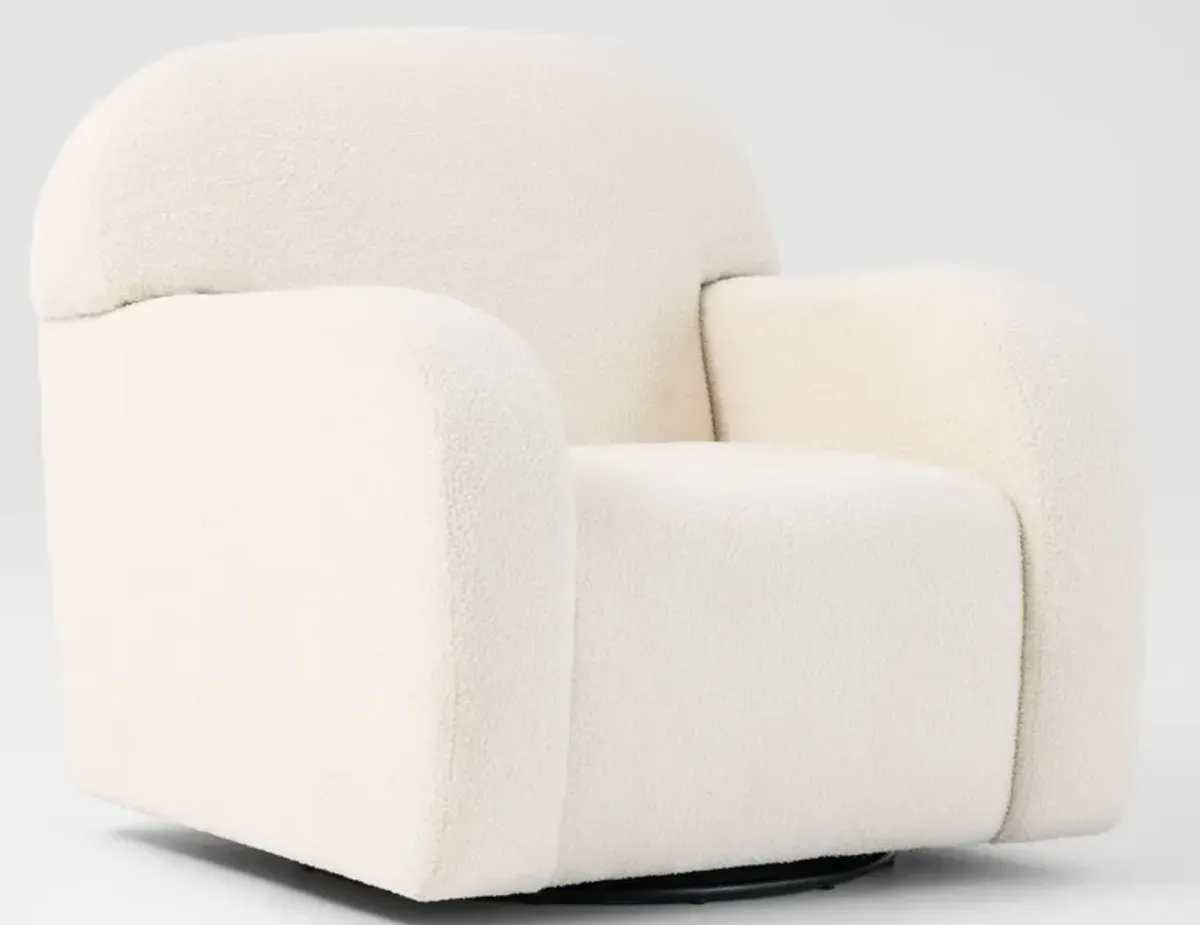 Maggie Swivel Accent Chair - Ivory