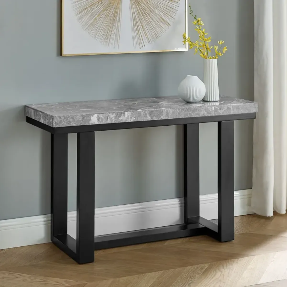 Artemis Marble Sofa Table - Gray