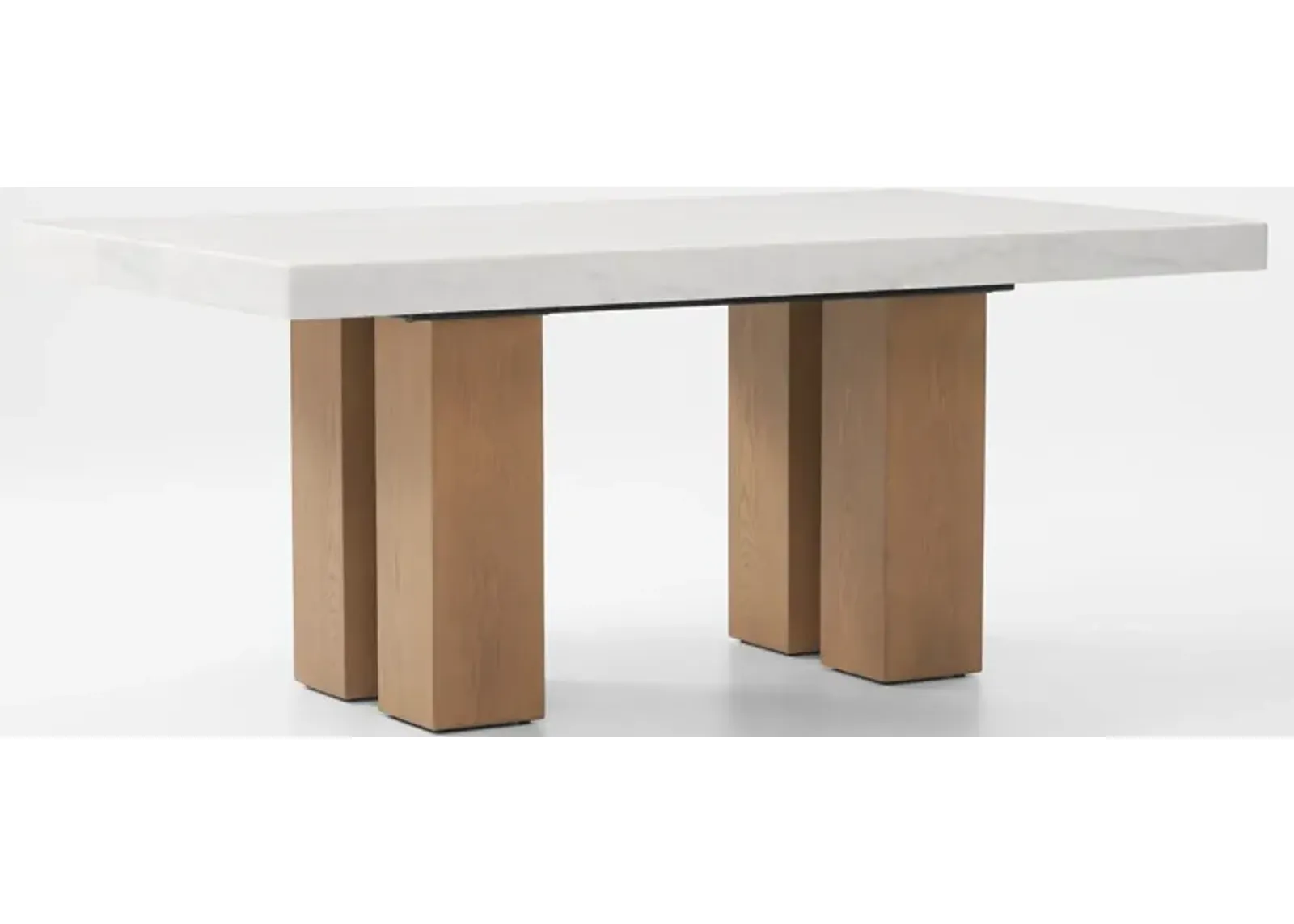 Artemis Marble Dining Table - White Marble/Natural